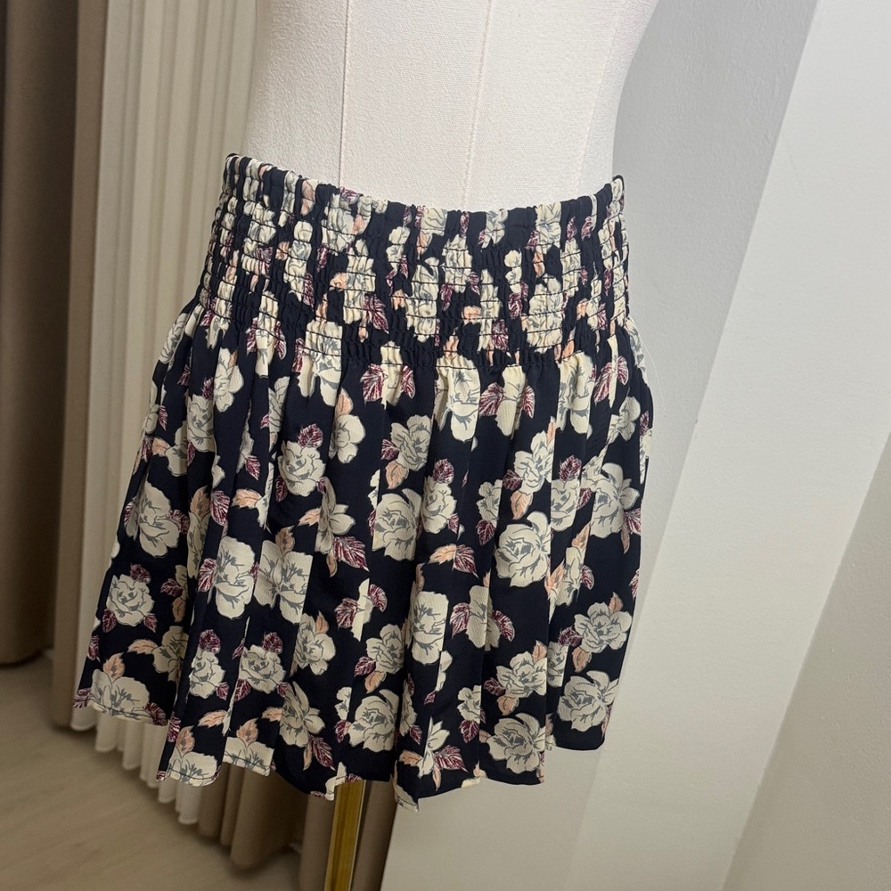 Hollister Black Floral Skater Skirt